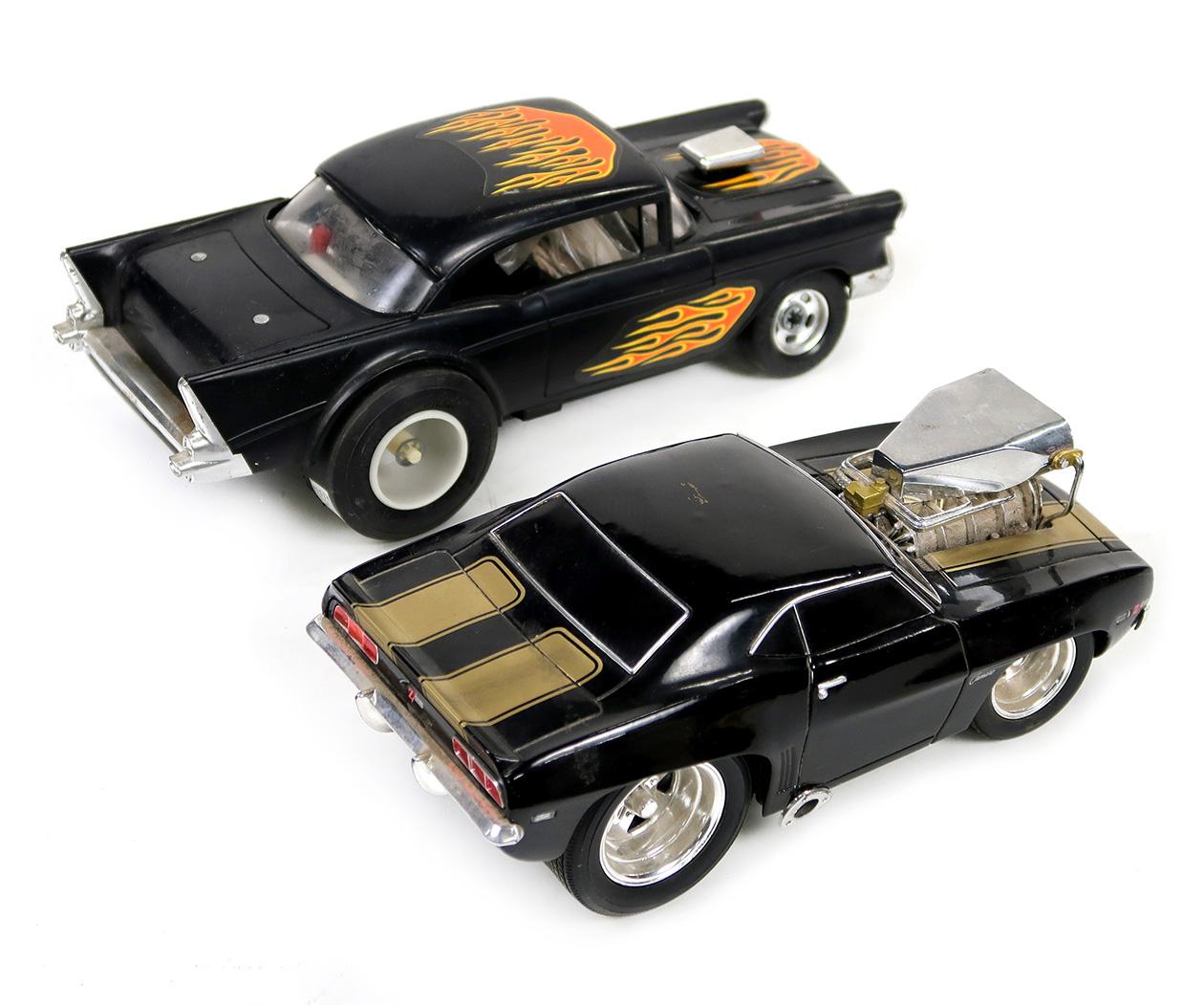 Toy Scale Models (2), 1969 Chevy Camaro Black Z28 Muscle Machine Hot Rod Dr