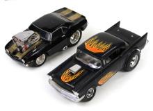 Toy Scale Models (2), 1969 Chevy Camaro Black Z28 Muscle Machine Hot Rod Dr