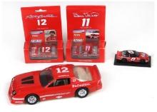 Budweiser Race Cars (4), 2 w/out boxes, Exc cond, 8" L.