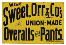 Clothing Store Overall Sign, "Wear Sweet, Orr & Co's Union-Made Overalls and