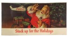 Coca-Cola "Stock Up For The Holidays" Poster, litho on paper w/large image