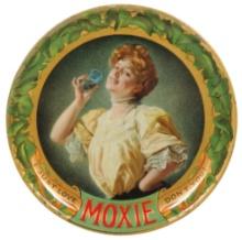 Moxie Tip Tray, litho on tin w/The Moxie Girl drinking a glass of her favor
