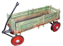 Child's Wagon, removable wood stake & slat sides lettered Bradley Truck, t