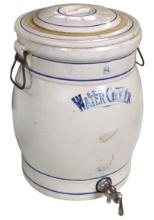 Stoneware Water Cooler, Red Wing Union Stoneware 8 gal w/bail handles & #5