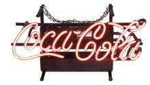 Coca-Cola Neon Sign, red tube script, mfgd by Everbrite for Coca-Cola in 19
