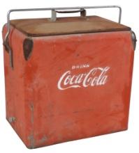 Coca-Cola Picnic Cooler, mfgd by Acton Mfg Co., embossed galvanized tin w/o