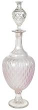 Apothecary Show Globe, blown cut glass w/allover thumbprint pattern, waffle