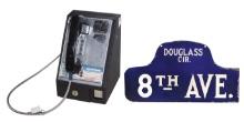 Pay Telephone & Street Sign (2), table top push button dial & diecut double
