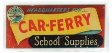 Drugstore School Supply Sign, reverse decal on glass for Car-Ferry paper, V