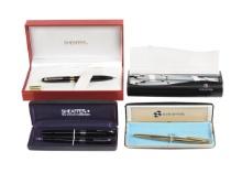 Fountain Pen Sets (4), all Sheaffer White Dot, stainless steel Intrigue, 3