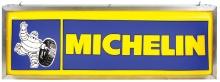 Automobilia Michelin Sign, Dualite two-sided plastic lightup in aluminum fr
