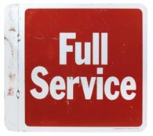 Petroliana Sign, "Full Service" double-sided aluminum flange, mfgd by May A