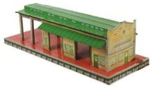 Toy Marx Train Accessory, litho on tin freight station, VG cond w/some ding