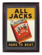 Tobacco Sign, All Jacks Cigarettes-Hard To Beat, metal w/colorful cigarette