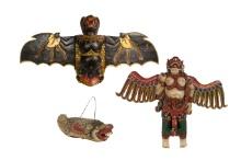 Indonesian Painted Wood Carving Assortment