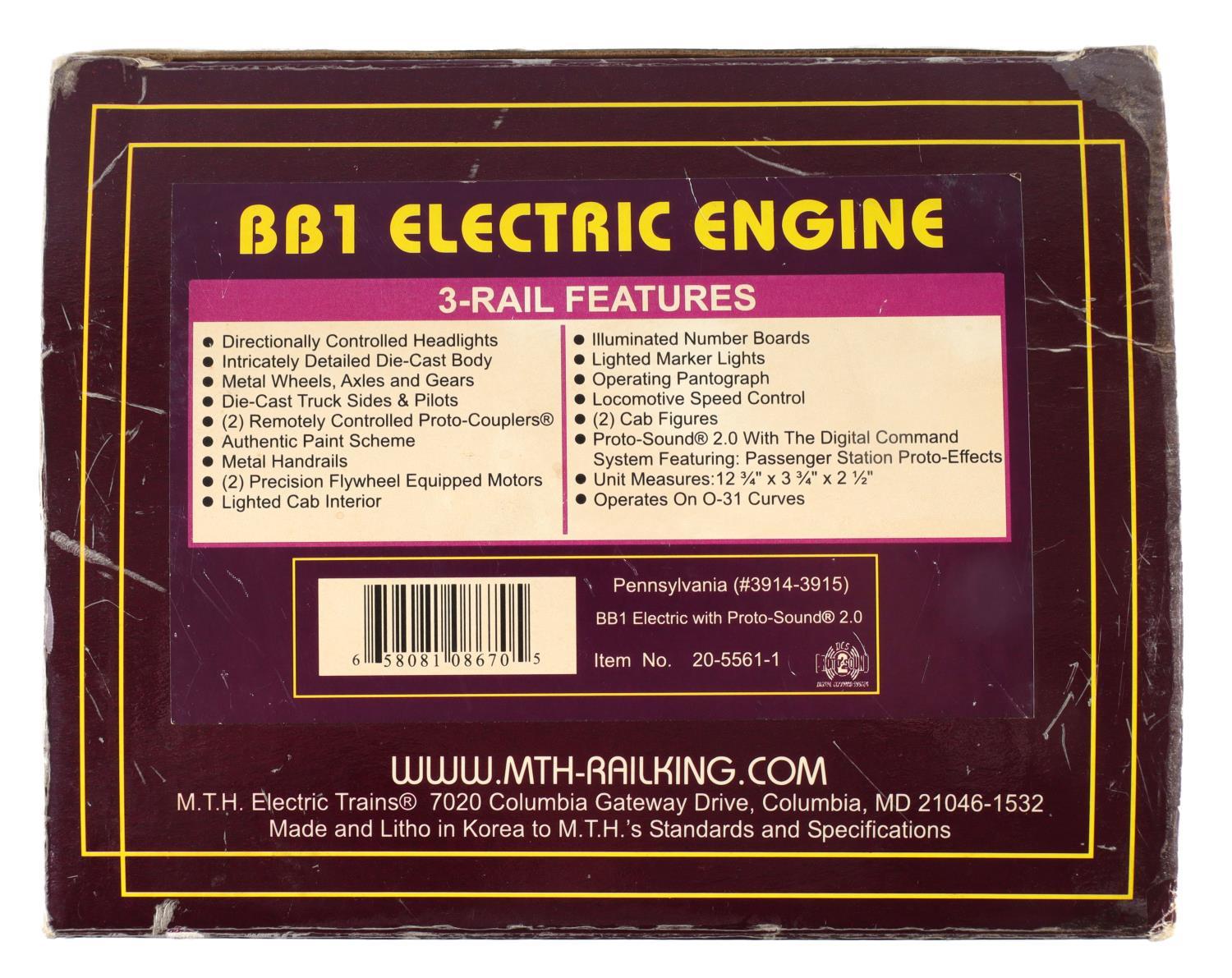MTH BB-1 ELECTRIC ENGINE PENNSYLVANIA TRAIN MODELS