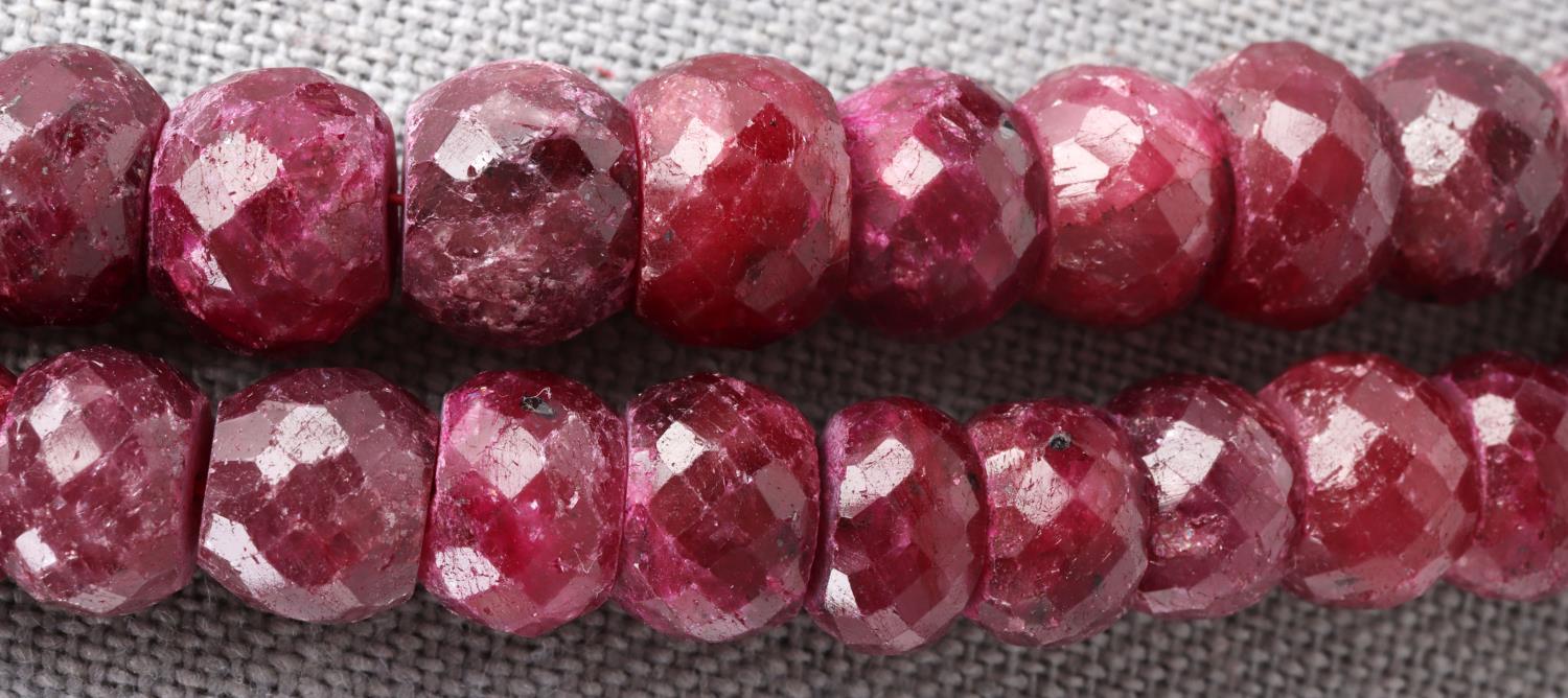 BURMESE FACETED RUBY NECKLACE TWO STRAND