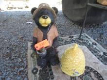 BEAR STATUE AND COOKIE JAR
