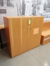 wooden locking supply cabinet, w/ keys