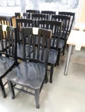 wooden chairs, black