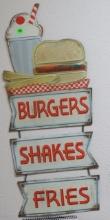 Burgers Shakes Fries Metal Sign