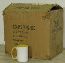 M Ware Collins-El Grande 15 ounce Mugs (white outside and Yellow inside with White Handle)
