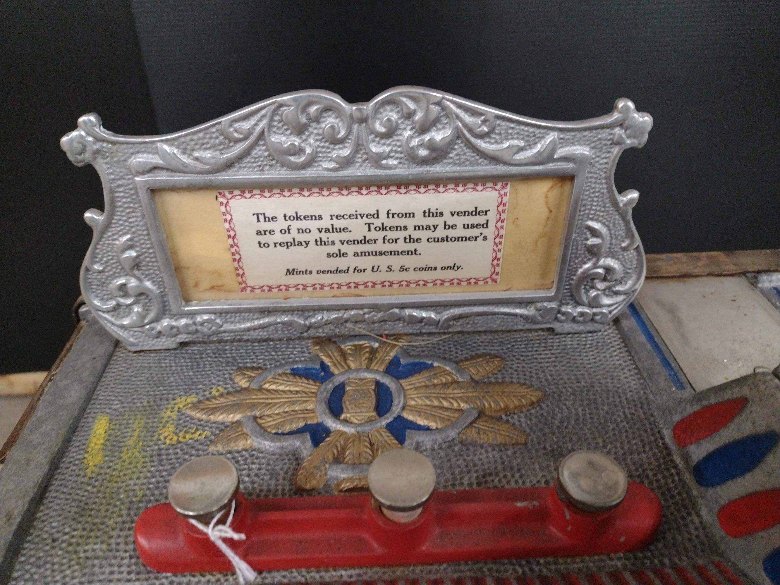 Vintage 5 Cent Mills Liberty Bell Slot Machine