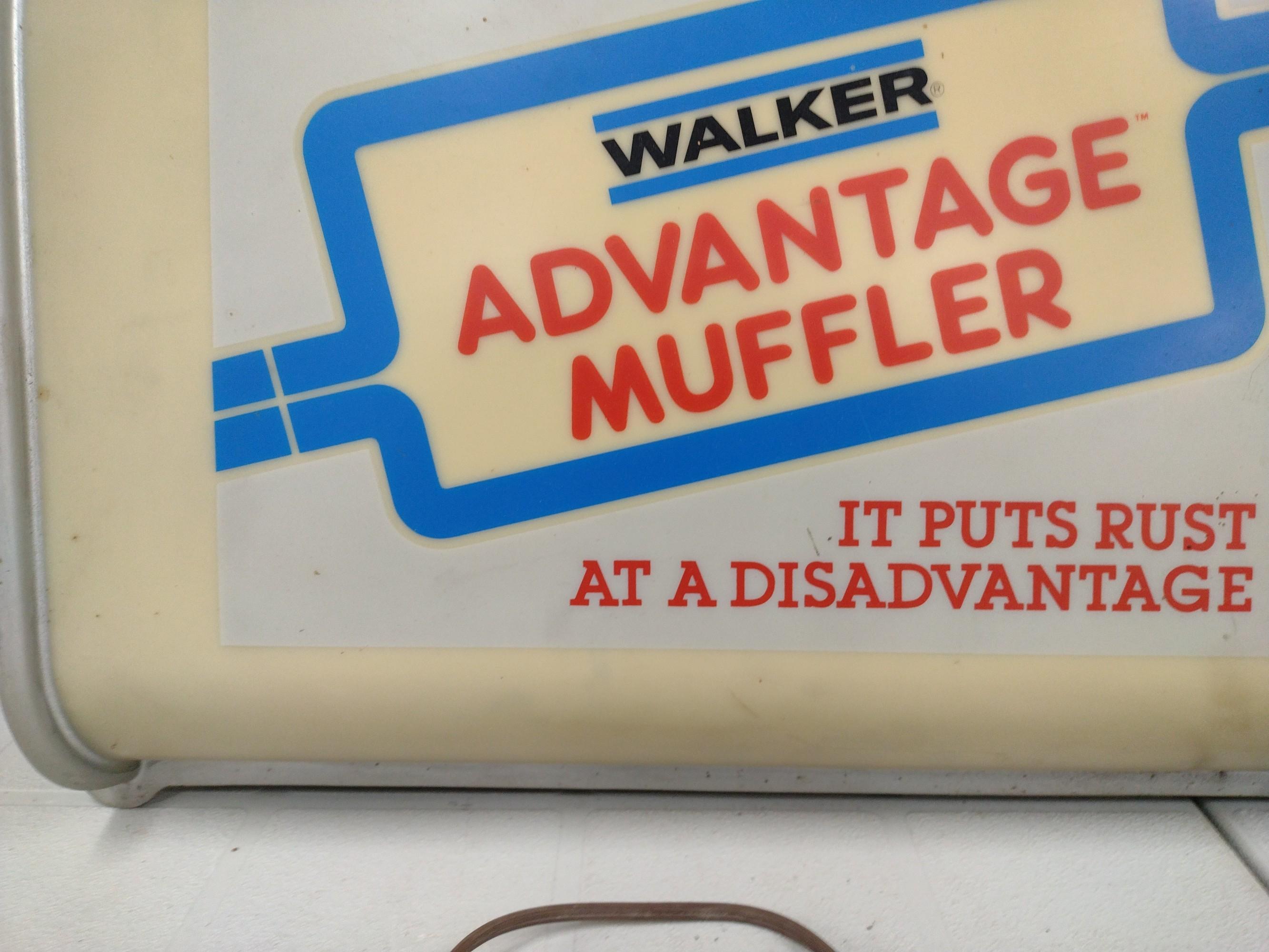 Walker Advantage Muffler Lighted Advertising Clock