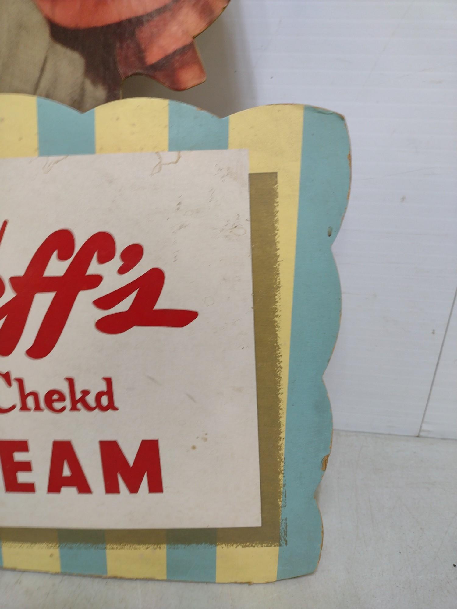Vintage Shurtleff's Ice Cream Advertising Sign.