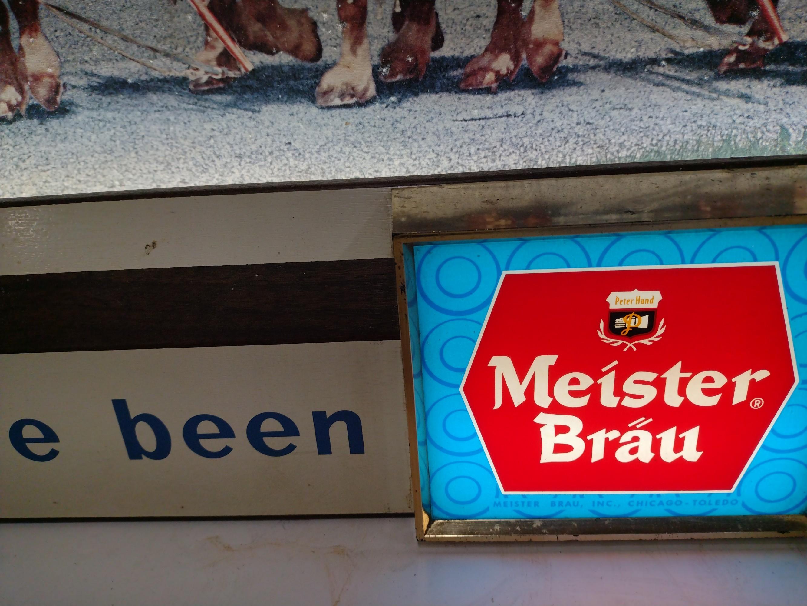 Lighted Meisterbrau Advertising Sign