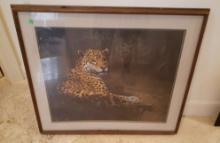 Jaguar by Charles Frace - Framed Lithrograph - 34 x29.5 in