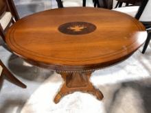 Oval Table with Glorius Center Markeetry - Made in Italy - 23"  x  33 ' x  29"