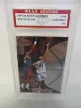 Tim Duncan Spurs 1997-98 Bowmans Best #106 graded PAAS Gem Mint 9.5