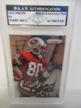 Jerry Rice of the San Francisco 49ers signed autographed slabbed sportscard PAAS Holo 055
