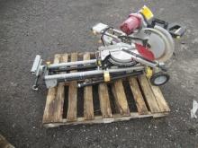 CHICAGO ELECTRIC 12'' DOUBLE BEVEL COMPOUND MITER SAW & STARK 14'' CONCRETE SAW