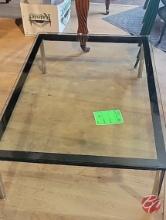 NEW Cast Iron Frame Glass Coffee Table 48"x31-1/2"