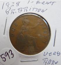 1928- 1 Cent Great Britton
