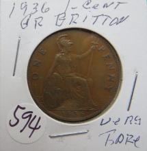 1936- 1 Cent Great Britton