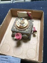 porcelain old time telephone music box