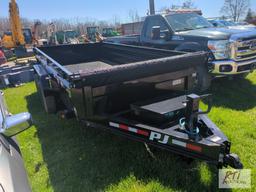 NEW 2020 PJ 14ft low profile dump trailer, tandem axle, tarp, 14,000 GVW, VIN:4P51D1927N1379525 -