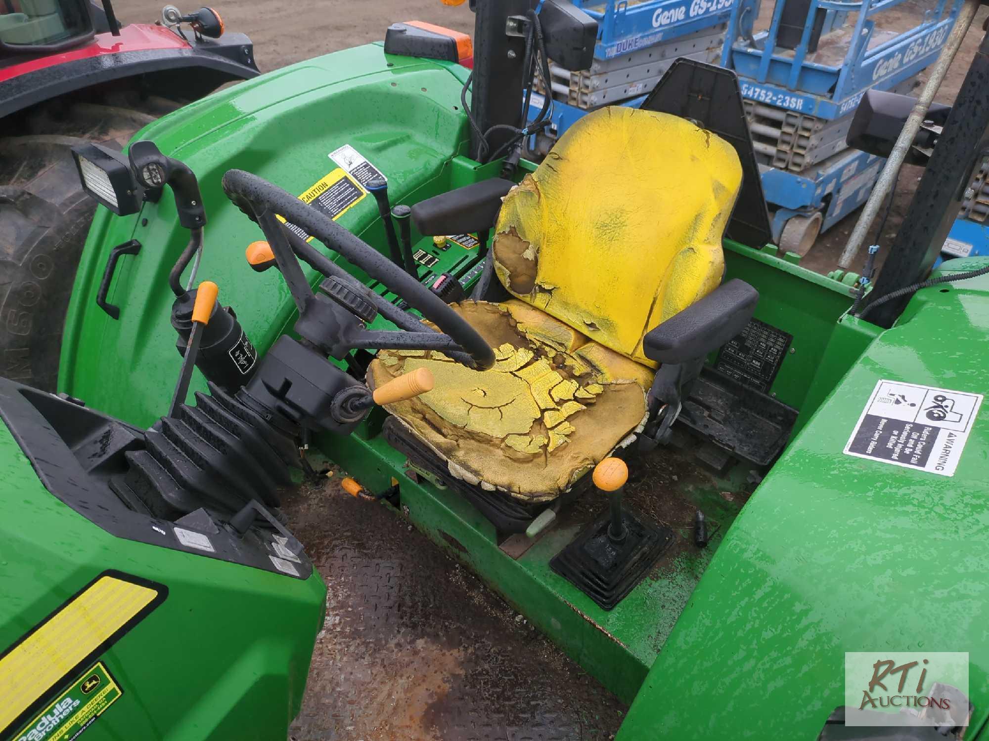 John Deere 6115D tractor, loader, bucket, draw bar, lift arm, PTO, 2 remotes, diesel, 4339 hrs
