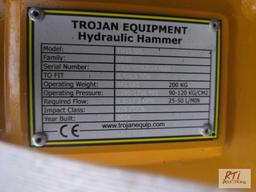 New Trojan TH35 skid loader mount hydraulic hammer with 2 bits
