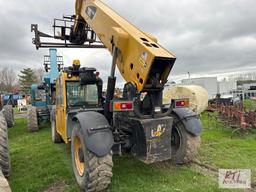 Cat TL1255 telehandler, forks, rotating carriage, front outriggers, cab, 13761 hours