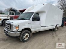 2016 Ford E-450 cube van, Unicell 16ft body, roll up door, gas engine, PW, PL, A/C, 213,363 miles,
