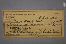 1979 Johnny Cash Personal Letter to Gene Ferguson