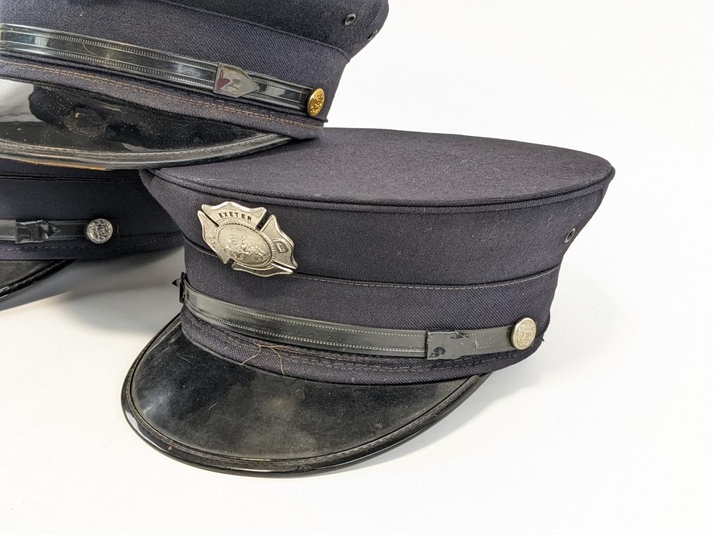 (3) New Hampshire & VHC Fire Department Dress Caps