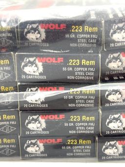 500 Rounds Wolf Performance 223 Rem Ammo