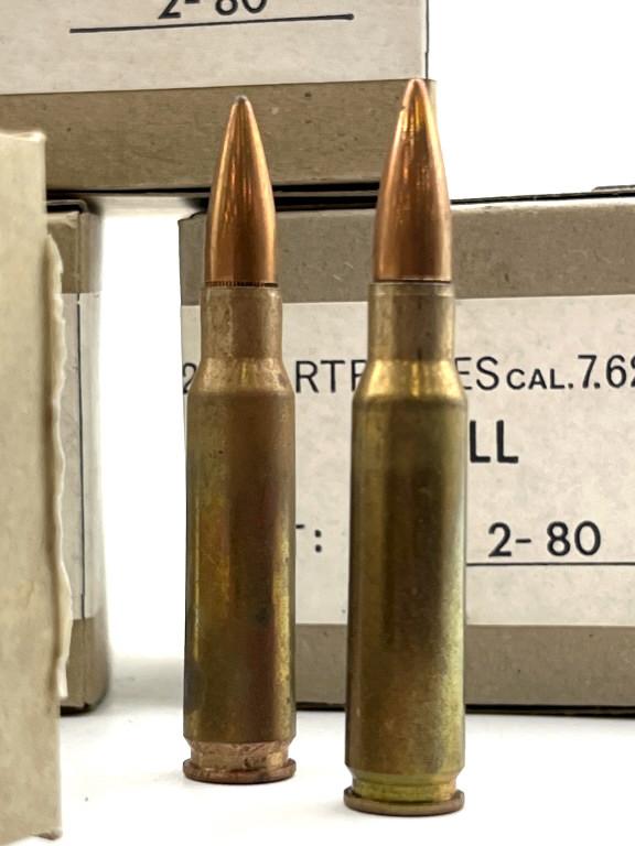 140 Cartridges of 7.62 mm Ball Ammo Lot 2-80