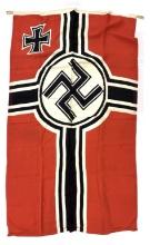 WW II German Battle Flag with Wartime Markings