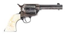 (A) COLT SINGLE ACTION ARMY REVOLVER WITH CARVED STEER HEAD PEARL GRIPS.